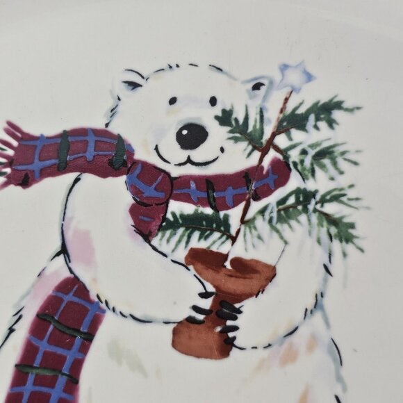 Pfaltzgraff Snow Bear Oval Serving Platter 13" USA holiday Christmas serveware - Picture 4 of 9